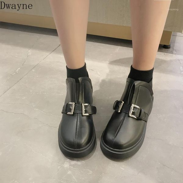 

boots handsome black female 2021 british wind wild flat short boots1