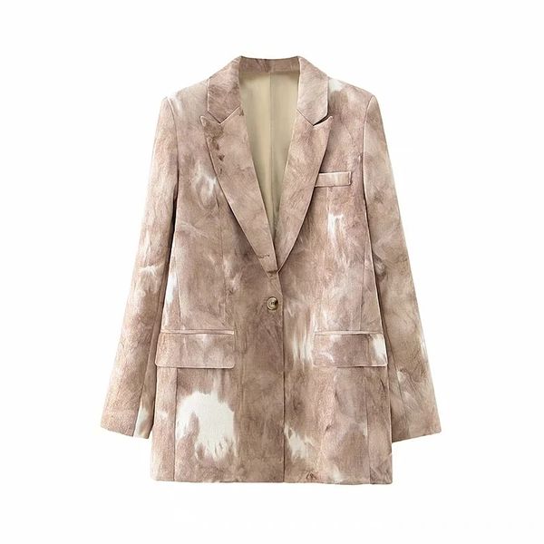 

2021 new tie dye longos moda senhoras elegante solto jaqueta ternos do vintage feminino blazers meninas chique igql, White;black