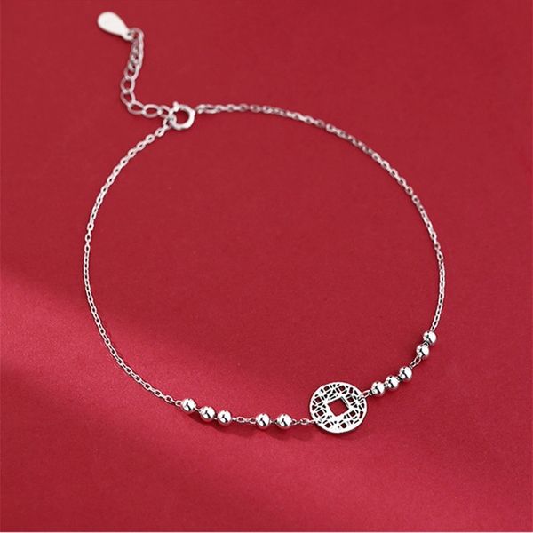 

money coin jingle anklet, Red;blue