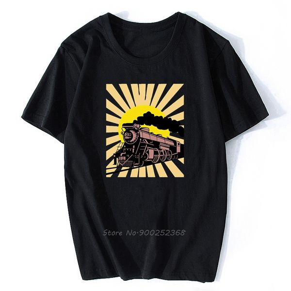 

fashion men vintage train steam locomotive men cotton hip hop harajuku streetwear hoodie designers t shirts sweatshirt