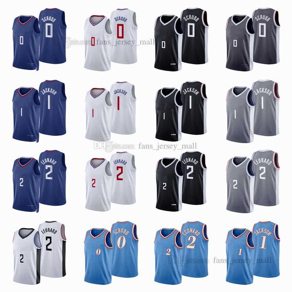 

printed city basketball jerseys kawhi 2 reggie 1 leonard jackson jay 0 scrubb jersey color white blue black, Black;red