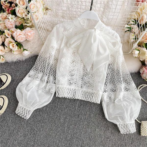 

2020 new fashion women's clothing full stand shirt and blouse shirts1, White