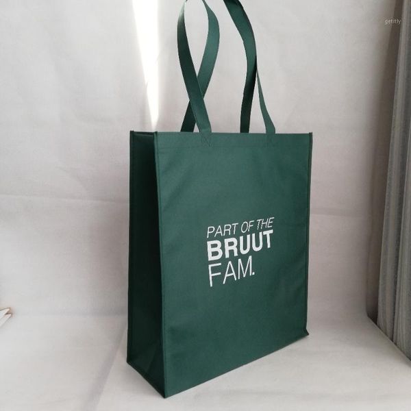 

1000pcs/lot thick 120g non woven shopping tote bags more weight can be hold reusable custom bag for store cloth and market1