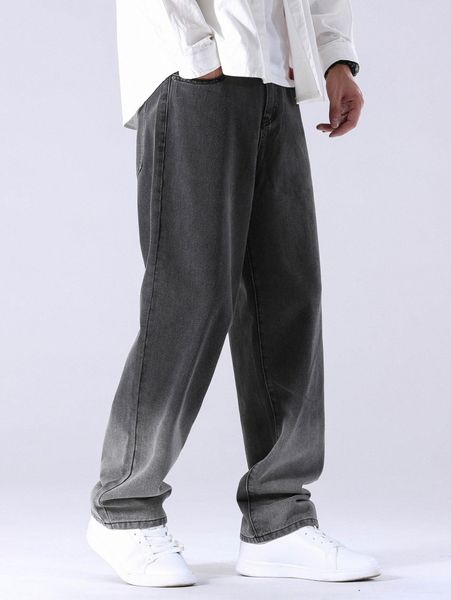 

men slant pocket ombre jeans 76ku#, Blue