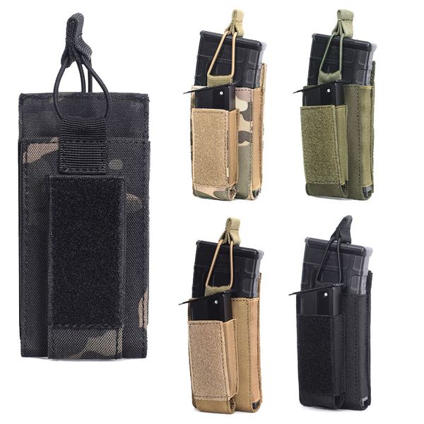 SACCHETTO tattico per sport all'aria aperta 5.56 9mm Doppio portariviste Zaino Gilet Accessorio Accessorio Mag Cartuccia Clip Pouch NO11-567