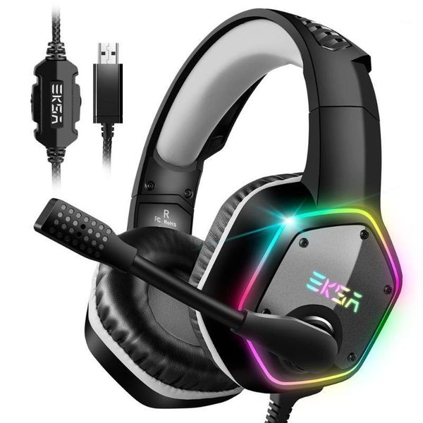 

eksa e1000 7.1 surround sound gaming headset with microphone for /xbox-one/pc gamer stereo usb wired headphone rgb led light1
