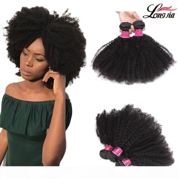 

wholesale virgin brazilian human hair bundles afro curly natural color 3pcs bundles brazilian hair weaves afro curly human hair extensions, Black