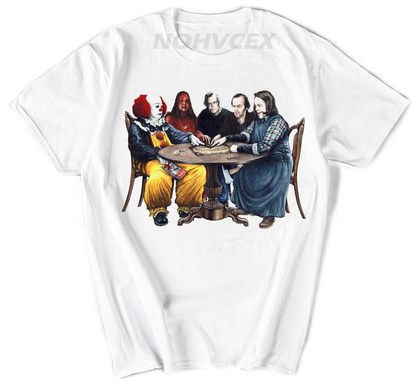 

men horror movie stephen king it joker clown printed short sleeve t-shirt sport hooded sweatshirt hoodie