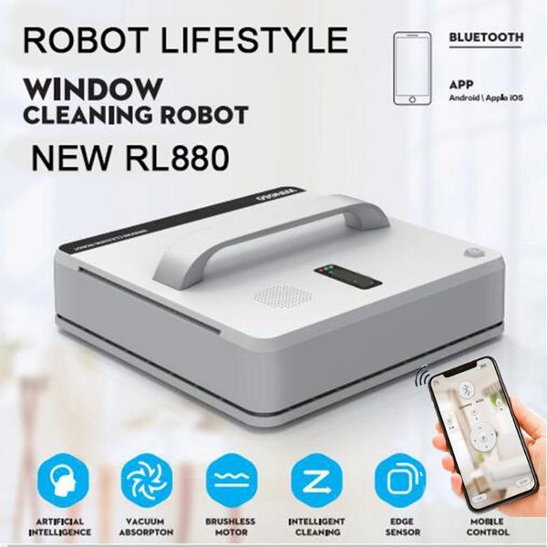 

window cleaning robot rl880 magnetic vacuum cleaner, anti-falling,remote control, auto glass washing, 3 working modes win660
