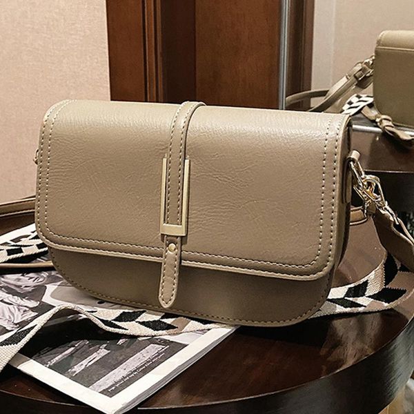 

shoulder bags fashion 2021 spring women's retro bag female pu soft leather brand designer wide strap messenger