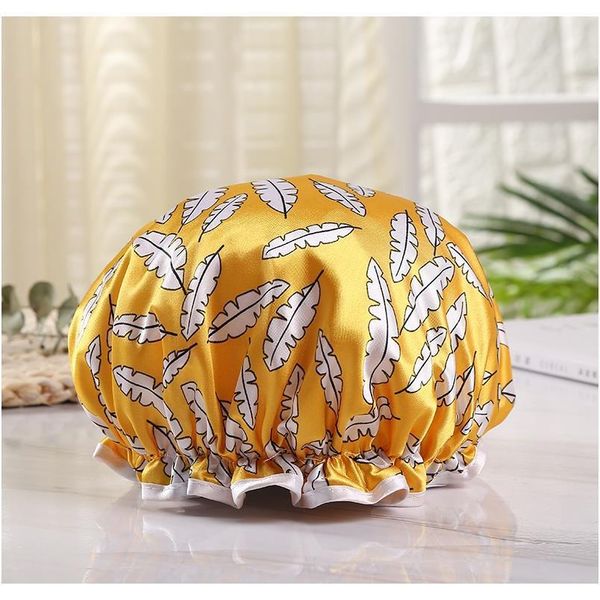 

new double colored ding print shower cap for women oil fume prevention new double colored good quality sales f jllnzb
