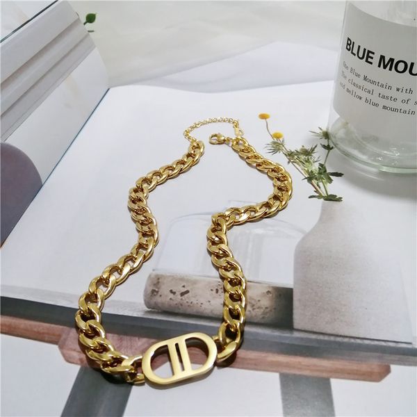 

316l titanium steel gold-plated double d letter necklace suitable for men/women's bracelets/necklaces jewelry, Black