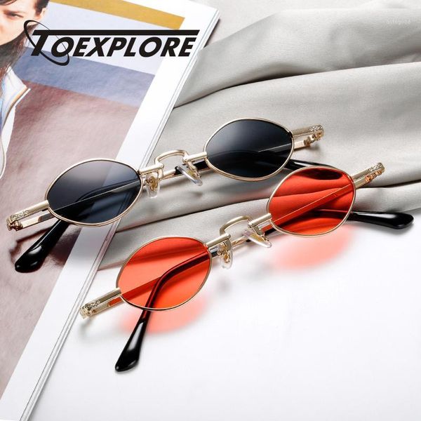 

sunglasses mvbbfjr fashion men women oval small metal frame vintage mirror retro eyewear design sun glasses uv4001, White;black