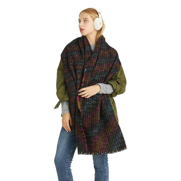 

scarves 2021 women's winter autumn, paragraph dyed gradient color temperament scarf shawls wholesale, Blue;gray