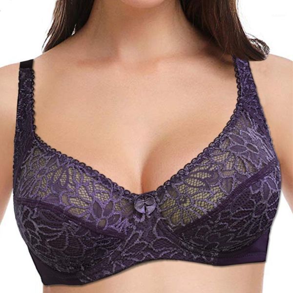 

women lace bra large plus size underwear bralette lingerie underwire unpadded brassiere1, Red;black