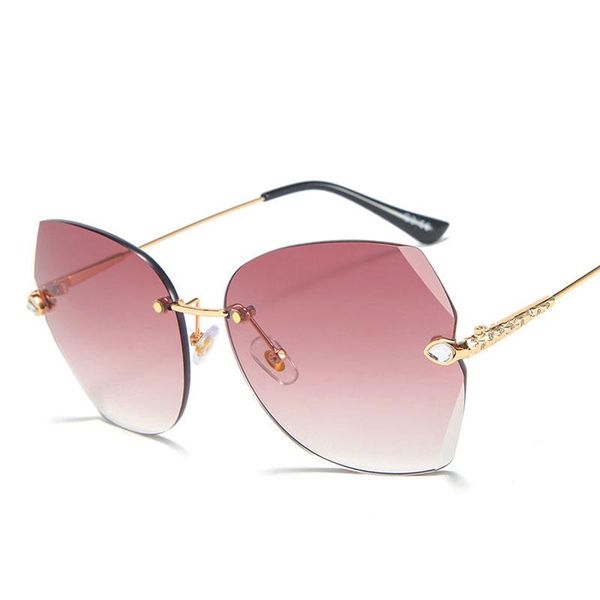 

Veshion Diamond Rimless Trimming Luxury Sunglasses Men Women Fashion Shades UV400 Vintage Glasses, White;black