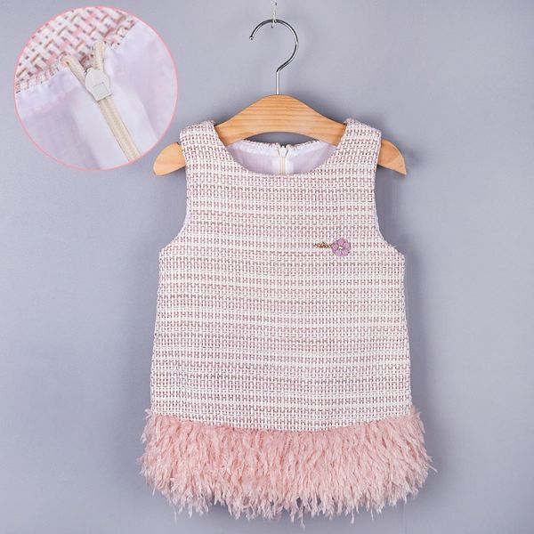 

2020 style autumn and winter kids clothing children's dress princess skirt girl vest sweet vest skirt girl dress, Red;yellow