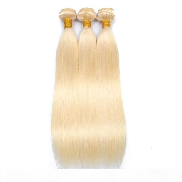 

peruvian unprocessed human hair 613# blonde straight bundles with 4x4 lace closure middle three part 613 color hair extensions, Black;brown