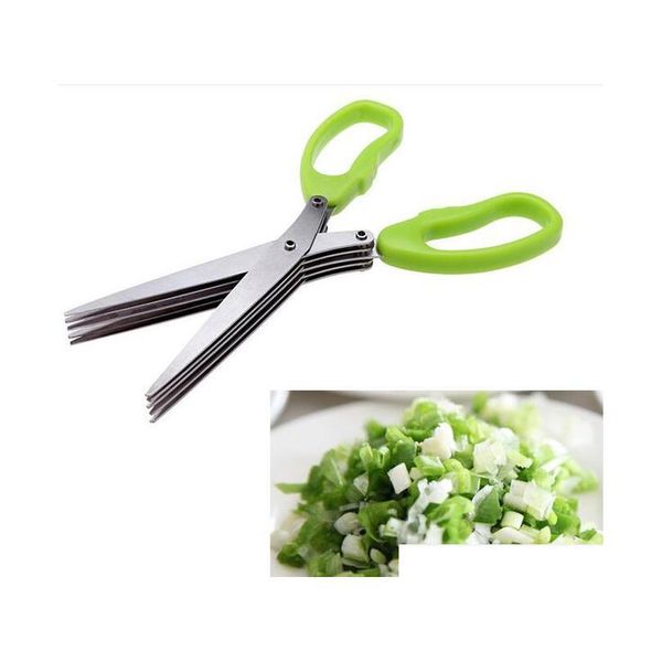 

stainless steel cooking tools kitchen accessories knives 5 layers scissors sushi shredded scallion cut herb jllhdr allguy