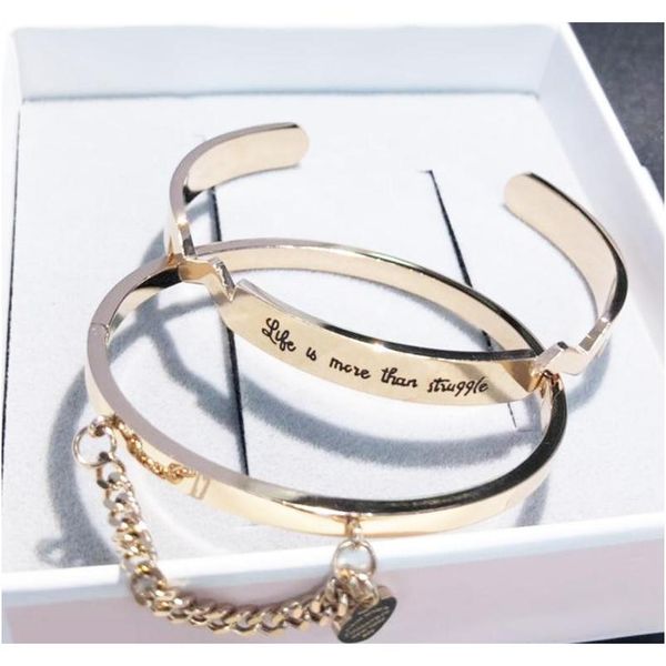 

titanium steel bangle open cuff rose gold silver black bracelets mix styles luxury trend korean wholesales high qua wmtibv luckyhat