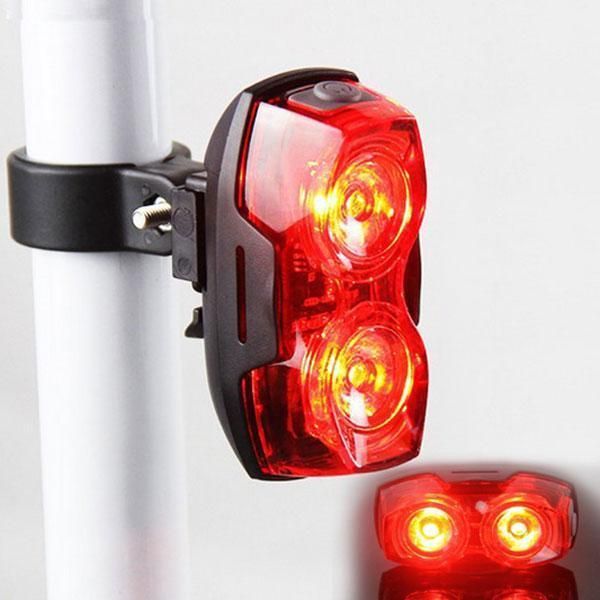 

new bright bike bicycle cycling 2 led flashing lamp safety back rear tail lights 88 b2cshop1