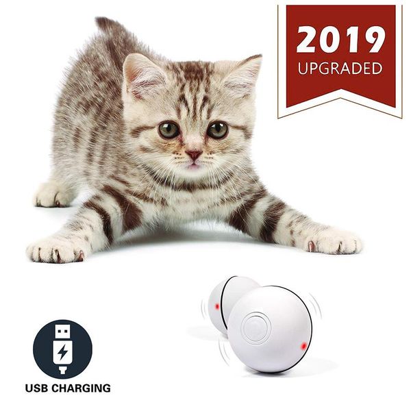 

smart interactive cat toys usb аккумуляторный светодиодный свет 360 градусов самоотверженные шариковые питомцы, играющие игрушки движения ак