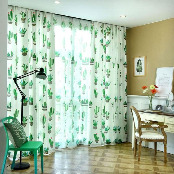 

curtain & drapes modern tropical plants print windows half blackout curtains + tulle living room bedroom can be customized