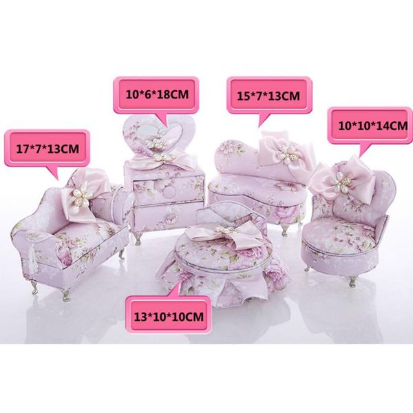 

vintage pink bowknot мини мебель ювелирные изделия аксессуар storage box организатор home decor, Pink;blue