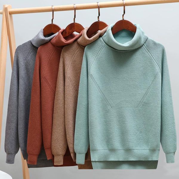 

women's sweaters 2021 thick turtlneck cowl neck women sweater streetwear knitted pullovers autumn winter clothes christmas pull1, White;black