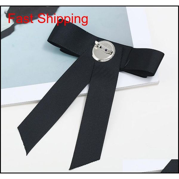

new wholesale- pin brooches promotion ribbon trendy diamond jewelry broche bow brooch shir qylvrd mj_fashion, Black;gray