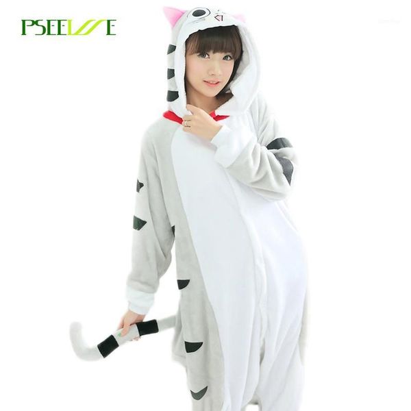 

pajamas cosplay animal nightwear cat clothing flannel hooded pajamas cartoon cute animal onesies sleepwear for women men1, Black;red