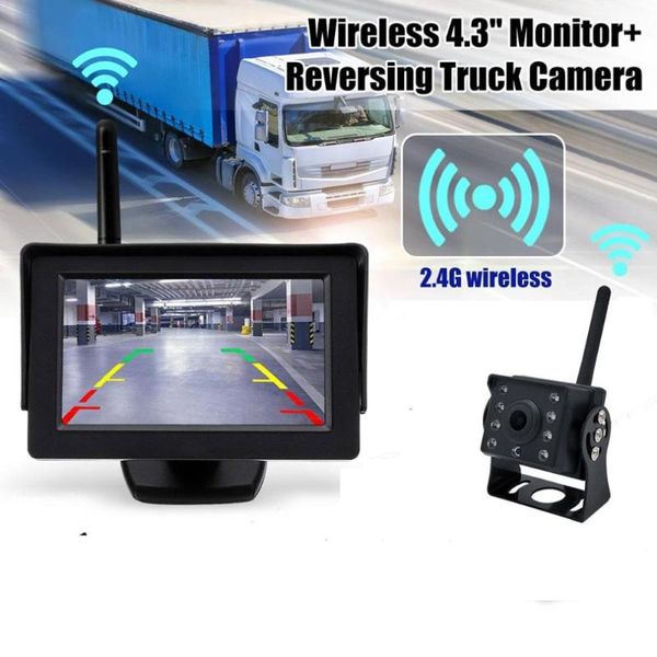 

wireless 5" monitor reversing camera rear view kit 12v 24v truck,caravan boat car reversing clear camera universal car