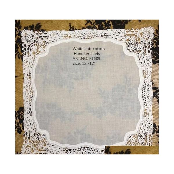 

home textiles new french style lace edges 12pcs/lot 12"x12"white 100% fine cotton lace edging ladies handkerchiefs for yl13o