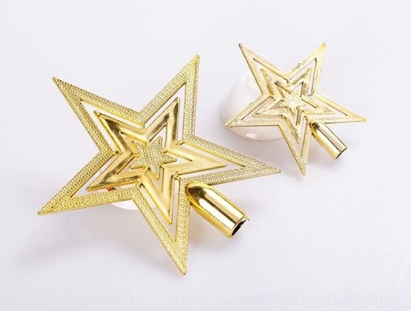 

r6cnp supplies three-layer gold-plated five-pointed tree christmas three-layer 15cm gold-plated products star star hollow-out ch