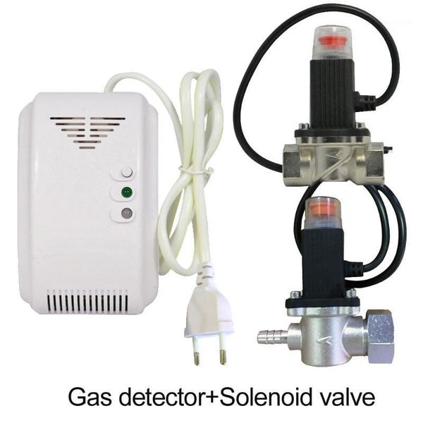 

smart home sensor 220vac kitchen ch4 natural gas leaking detector magnetic solenoid valve to cut off coal fire alarm for security1