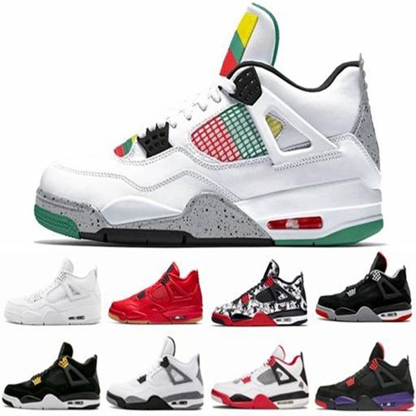 

rasta 4s mens boots shoes carnival lucid green fiba neon what the 4 cool grey new bred singles day travis royalty sports sneakers, Black