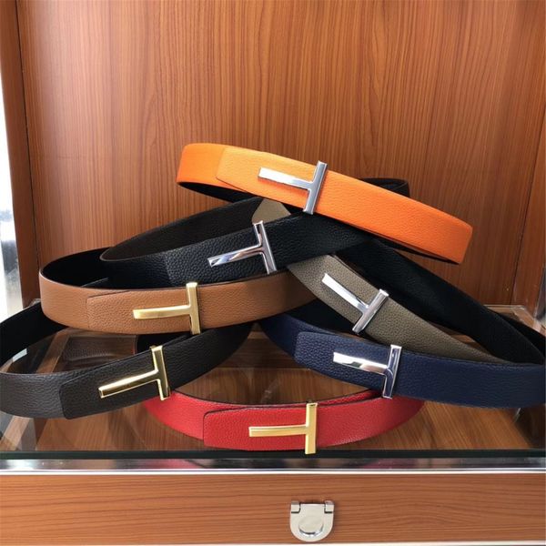 

designer tom belt men clothing accessories business belts big buckle fashion women genuine leather waistband with original box, Black;brown