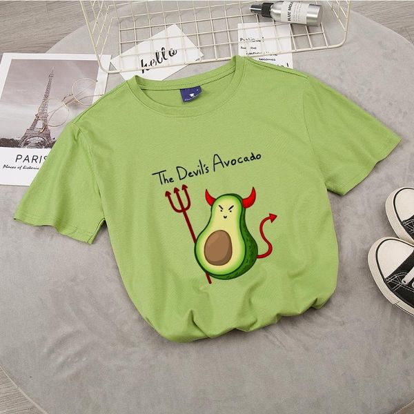

women's t-shirt casual avocado women t shirt ulzzang kawaii cartoon tshirt harajuku funny graphic female short sleeve summer clothes, White