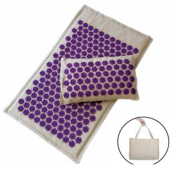 

nature linen coconut palm massage yoga mat sport pillow mat with bag lotus spike acupressure mat cushion yoga matt jllqqr