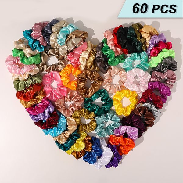 

dhl shipping hair scrunchies for women girls elastic hair bands scrunchy colorful hair ties ropes ponytail holder 60pcs kimter-b322f