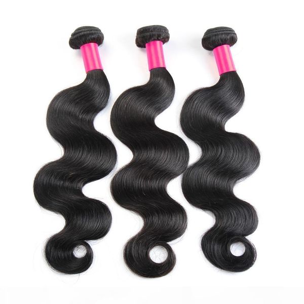 

3pcs lot brazilian body wave human hair extensions 100g pcs natural black 100% unprocessed brazilian virigin human hair weft body wave