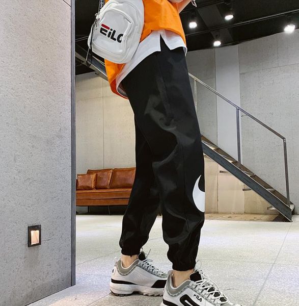 

hip hop streetwear men's joggers pants fashion men casual pant trousers high street elastic waist harem pant men, Black