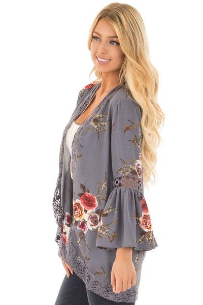 

autumn 2020 boho women jacket lace flare long sleeve slim casual open stitch fashion women clothes spring shirt coat jacket, Black;brown