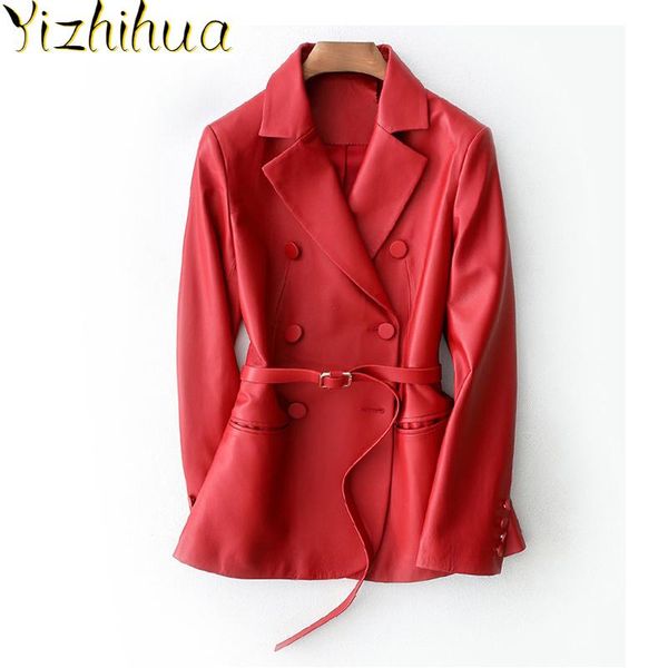 

spring jacket genuine leather autumn jacket women sheepskin coat female streetwear blazer women clothes 2021 tloor1196, Black