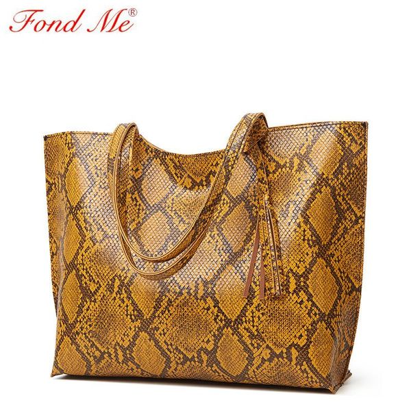 

new fashion snake pattern tote bag portable shoulder bag