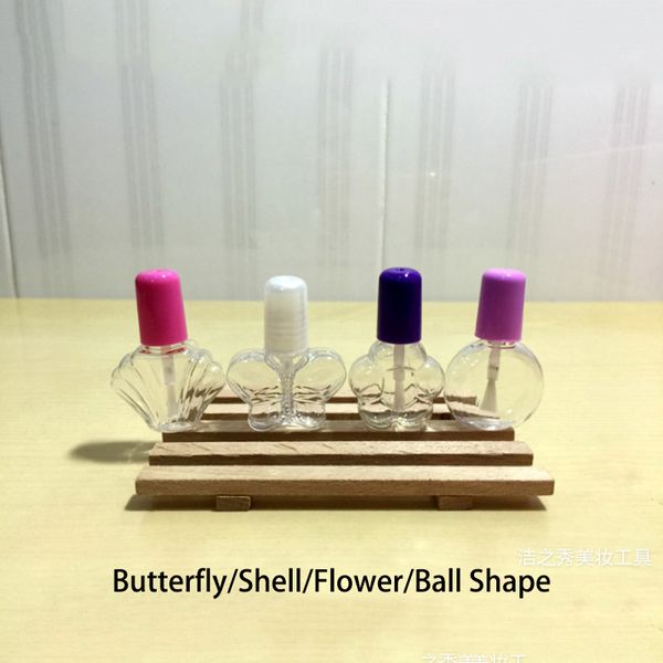 Forma Bola Borboleta Flor Shell 5ml frasco plástico Nail Polish caseiro Oil recarregáveis ​​Containers 50pcs frete grátis