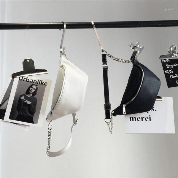 

waist bags 2021 fashion women's bag pu leather dumpling type zipper ladies shoulder chest trend female chain messenger bag1
