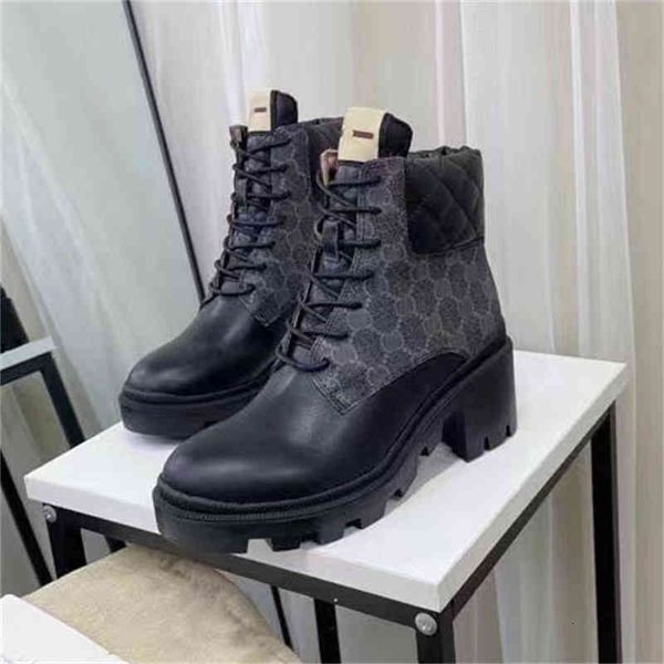 

boots women designer desert platform shoes buckle ankle genuine leather boot bee star trail shoe female rough heel booties, Black