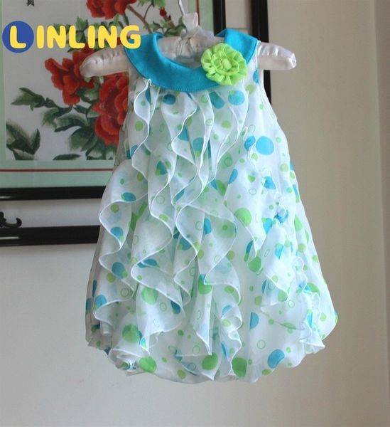 

linling newborn toddler girls clothes summer new fashion princess sleeveless bodysuit floral jumpsuit baby outfit p190 201028, Blue