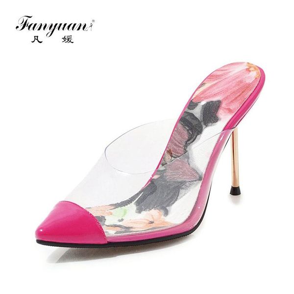 

fanyuan plus size 43 pointed toe thin high heels 2021 brand new mules women's pumps classics elegant lady women's shoes, Black